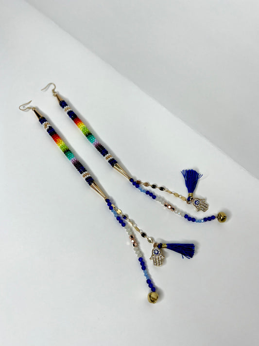 Blue Beaded Earrings